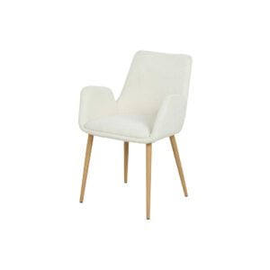 EDEN White Boucle Chair With Arms