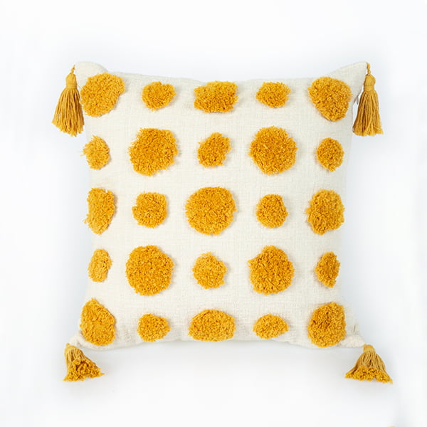 Yellow Tufted Pillow